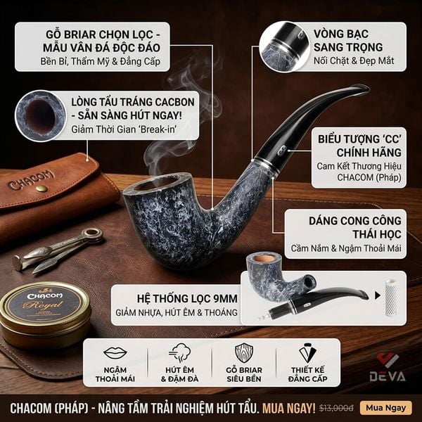 Tẩu Chacom Atlas marbre N863
