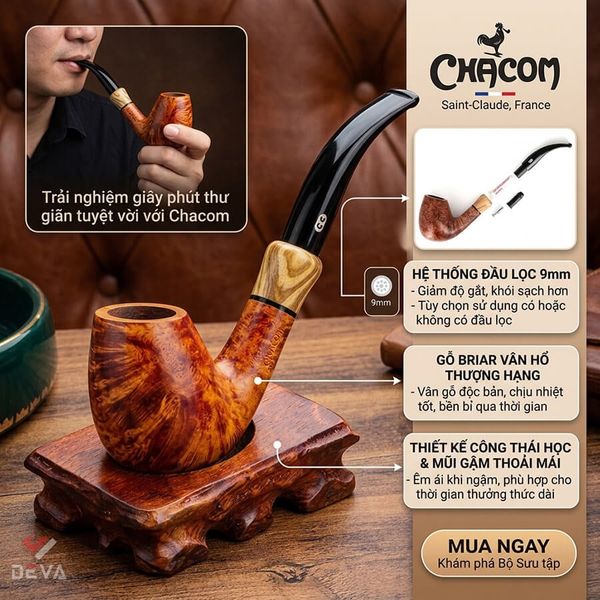 Tẩu Chacom gỗ thạch nam cao cấp Supreme