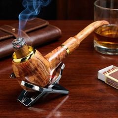 Tẩu gỗ sưa cán thẳng đế bằng Freesize TG05