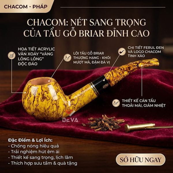 Tẩu gỗ thạch nam  Chacom Atlas Jaune N871