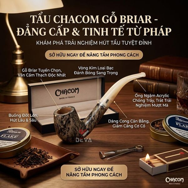 Tẩu chacom gỗ thạch nam Atlas taupe N43T