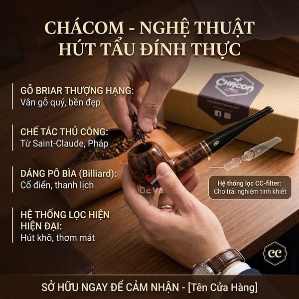 Mẫu tẩu gỗ thạch nam Chacom Club N168A