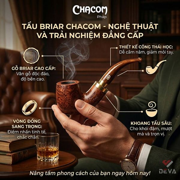 Tẩu gỗ chính hãng Chacom Skipper N41