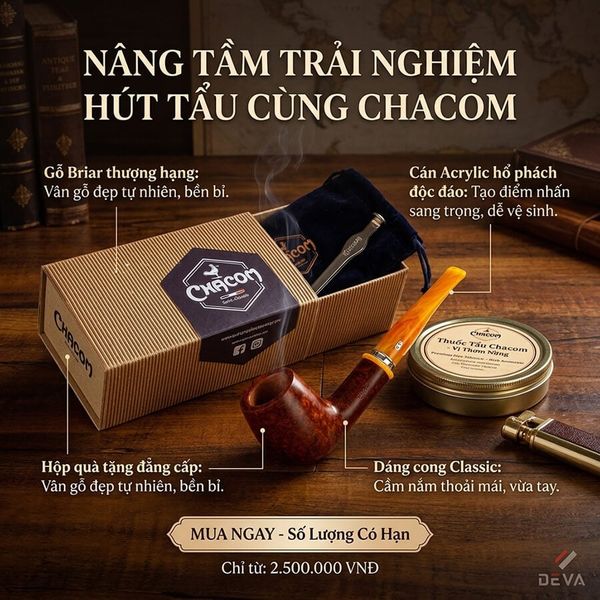 Tẩu gỗ thạch nam Chacom Montmartre N186