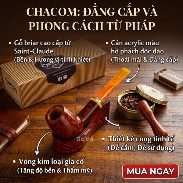 Tẩu gỗ thạch nam Chacom Montmartre N186