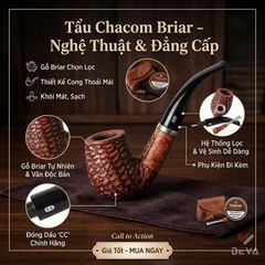 Tẩu thạch nam vân cổ Rustic Chacom 1202
