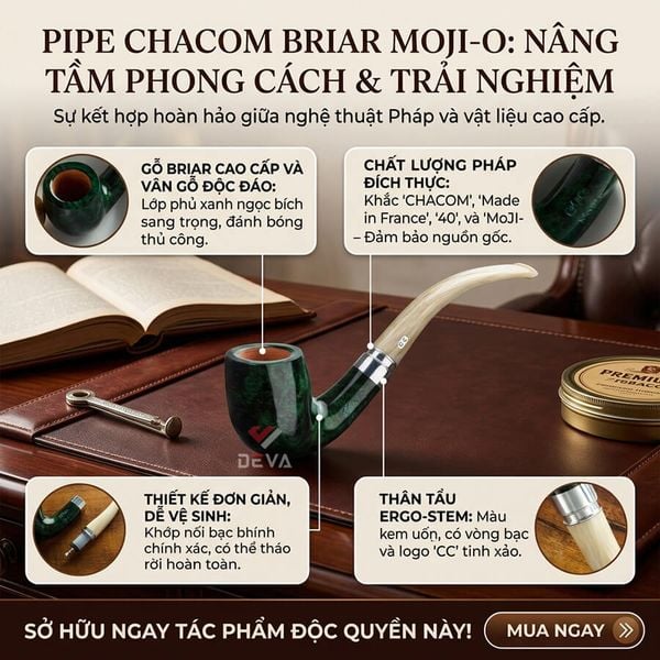 Tẫu gỗ thạch nam cán dài Chacom Mojito 40