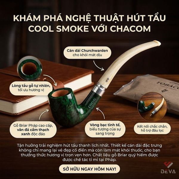 Tẫu gỗ thạch nam cán dài Chacom Mojito 40