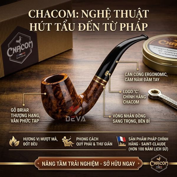 Tẩu thuốc gỗ thạch nam Chacom Club N851