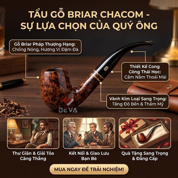 Tẩu thuốc gỗ thạch nam Chacom Club N851