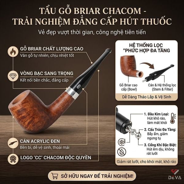Tẩu gỗ Chacom Saint Claude N127A