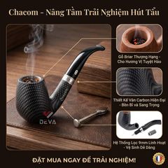 Tẩu gỗ thạch nam Chacom Carbone 851