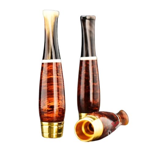Tẩu Cigar mini thân gỗ cán sừng Freesize TS08