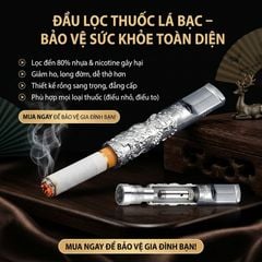 Tẩu lọc chính hãng Zobo bạc nguyên khối 2 cỡ thuốc lá ZB 888
