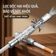 Tẩu lọc chính hãng Zobo bạc nguyên khối 2 cỡ thuốc lá ZB 888