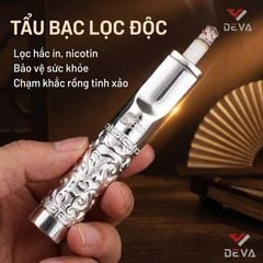 Tẩu lọc chính hãng Zobo bạc nguyên khối 2 cỡ thuốc lá ZB 888