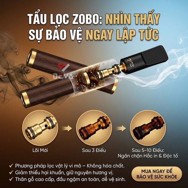 Tẩu lọc Zobo cán gỗ cao cấp ZB 329