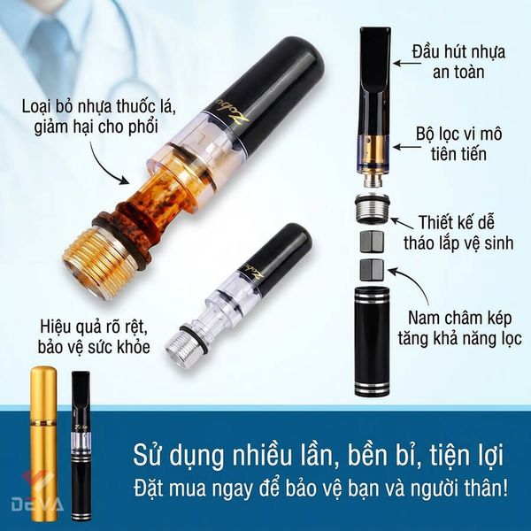 Tẩu lọc thuốc lá Zobo 4 size kèm ống đựng ZB-396