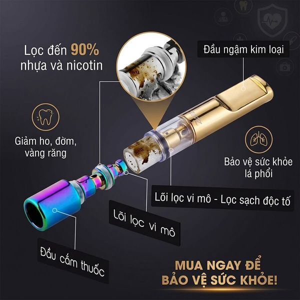 Tẩu lọc thuốc vệ sinh cán kim loại Zobo ZB 330