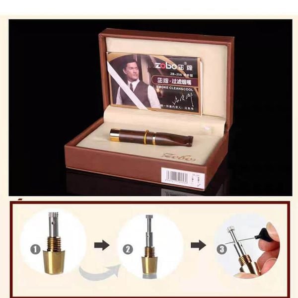 Tẩu lọc thuốc vệ sinh cán gỗ Zobo ZB 256