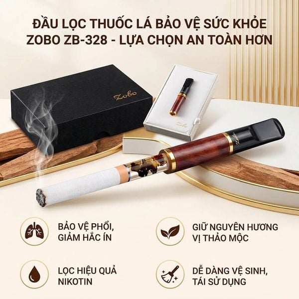Tẩu lọc thuốc Zobo cán gỗ ZB 328