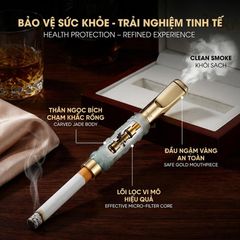 Tẩu lọc vệ sinh thân đá ngọc khắc hình rồng nổi Zobo ZB 358