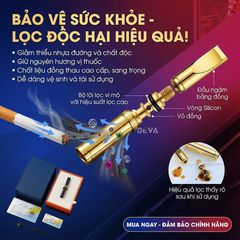 Tẩu lọc Wosda vòng đai hoa văn cho 4 size thuốc Series WSD-103