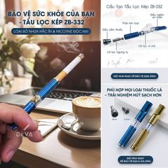Tẩu thuốc lá kim loại Zobo lõi lọc vệ sinh 2 lớp ZB 332