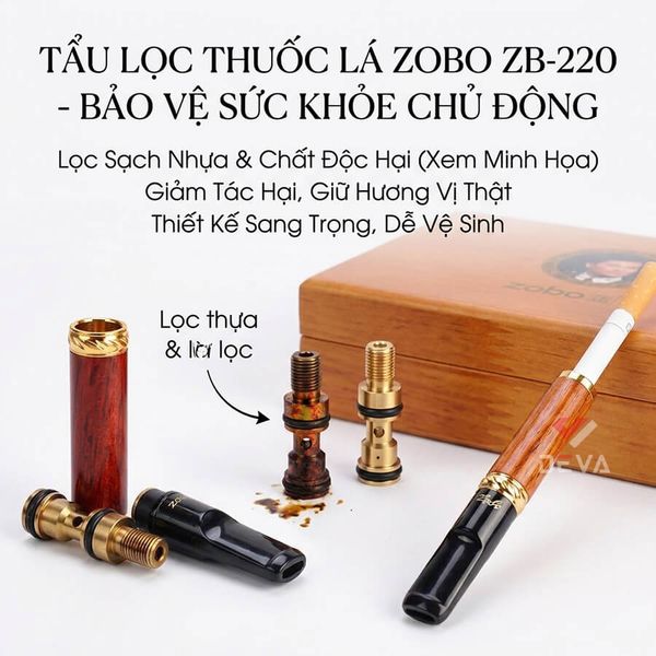 Tẩu Zobo lọc khói độc của thuốc ZB 220