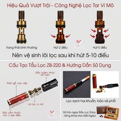 Tẩu Zobo lọc khói độc của thuốc ZB 220
