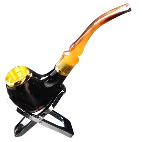 Tẩu sừng lõi đồng mạ vàng Freesize các cỡ TS09