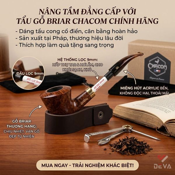 Tẩu gỗ Chacom Churchill 266