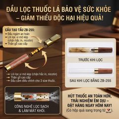 Tẩu vệ sinh thân gỗ đàn hương cho thuốc lá nhỏ và lớn Zobo ZB 255