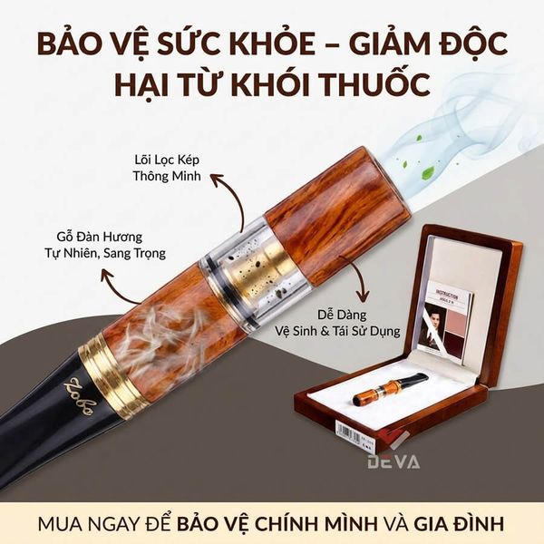Tẩu thuốc vệ sinh gỗ Óc Chó Zobo ZB 305