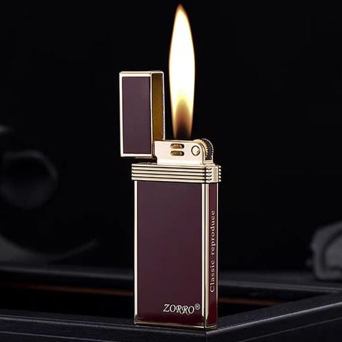 Bật lửa chính hãng Zorro bản mỏng đai vàng series Z723
