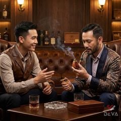 Tẩu hút Xì Gà gỗ cẩm lông chuột đế đứng cán sừng Freesize TS17