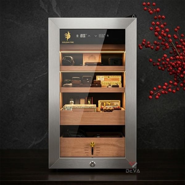 Tủ Cigar 200 điếu cắm điện bảo quản xì gà 48AH