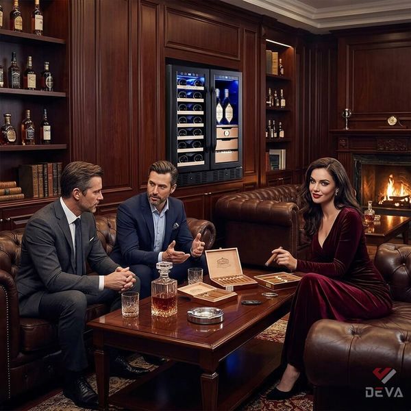 Tủ bảo quản Cigar rượu vang 2 trong 1 Vinocave CWC-150