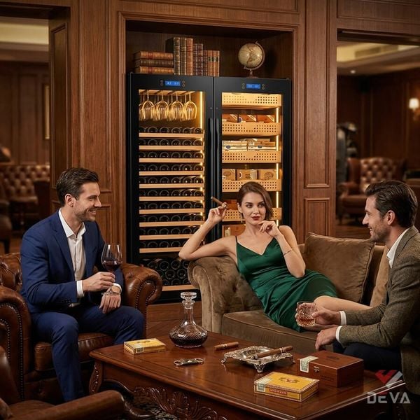 Tủ cigar rượu vang 2 in 1 Golden Fire GF 128