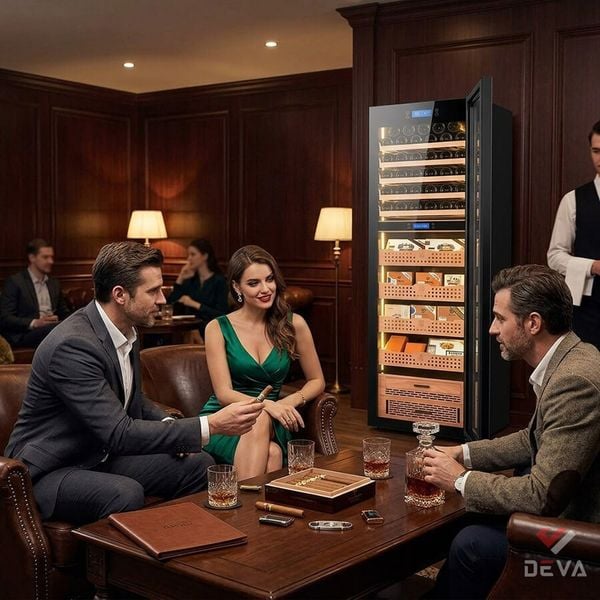 Tủ bảo quản rượu vang cigar 2 trong 1 Golden Fire H2180