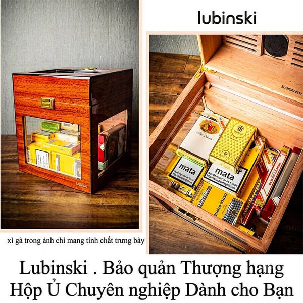 Hộp ủ xì gà Kèm 8 ống hương liệu Lubinski YJA 60059