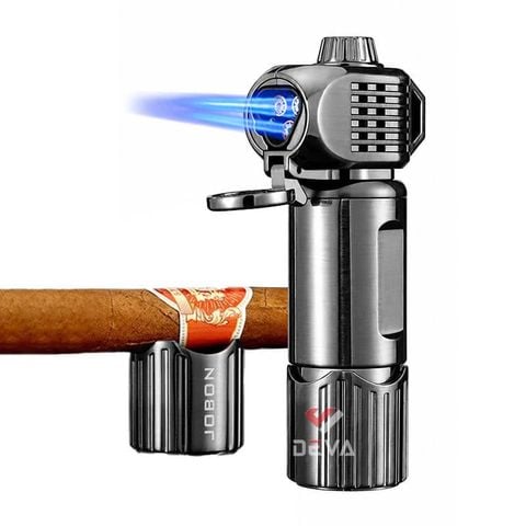 Bật lửa gas Jobon khò 3 tia kèm đục Cigar và khóa gas đa dụng ZB A11