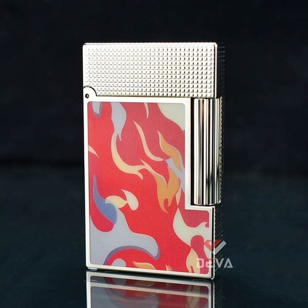 Dupont Hồng Kông Sơn Mài Hoa Văn Nguỵ Trang Camo Ngọn Lửa D206