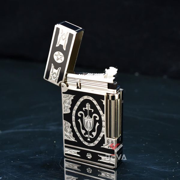 Dupont Xăng Đá Sơn Mài Đen Hoa Văn Hoàng Gia Cổ Điển Châu Âu D08-DX