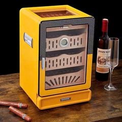 Hộp Giữ Ẩm Xì Gà Gỗ Tuyết Tùng Cao Cấp Có Kính 60013