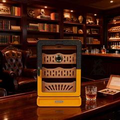 Hộp Giữ Ẩm Xì Gà Gỗ Tuyết Tùng Cao Cấp Có Kính 60013