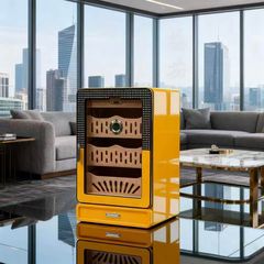 Hộp Giữ Ẩm Xì Gà Gỗ Tuyết Tùng Cao Cấp Có Kính 60013