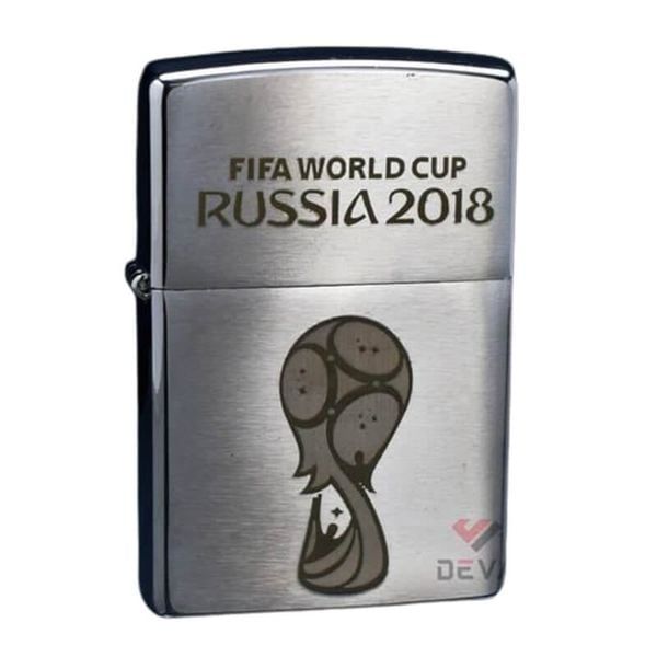 Zippo Khắc Laser Logo Cúp Bóng Đá Thế Giới World Cup 2018 Russia ZK24