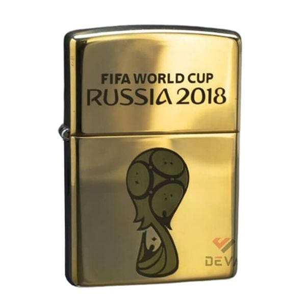 Zippo Khắc Laser Logo Cúp Bóng Đá Thế Giới World Cup 2018 Russia ZK24