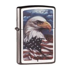 Zippo Sơn Chủ Đề Đại Bàng Tự Do Hoa Kỳ Mazzi Freedom Watch Z135